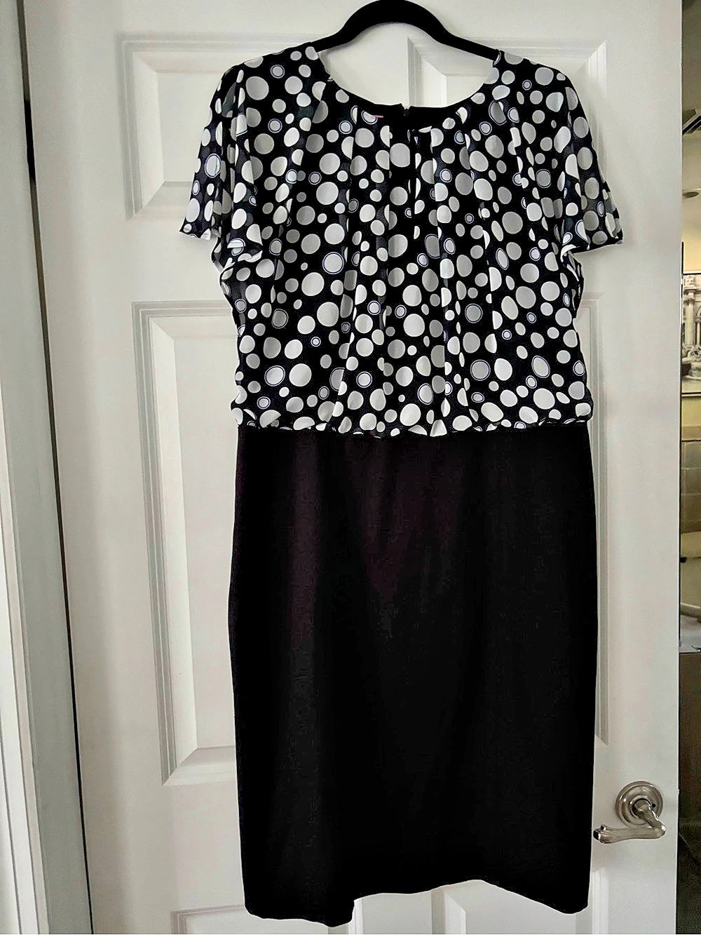 Basler Polka Dot Midi Dress Black & White Size XL NWT